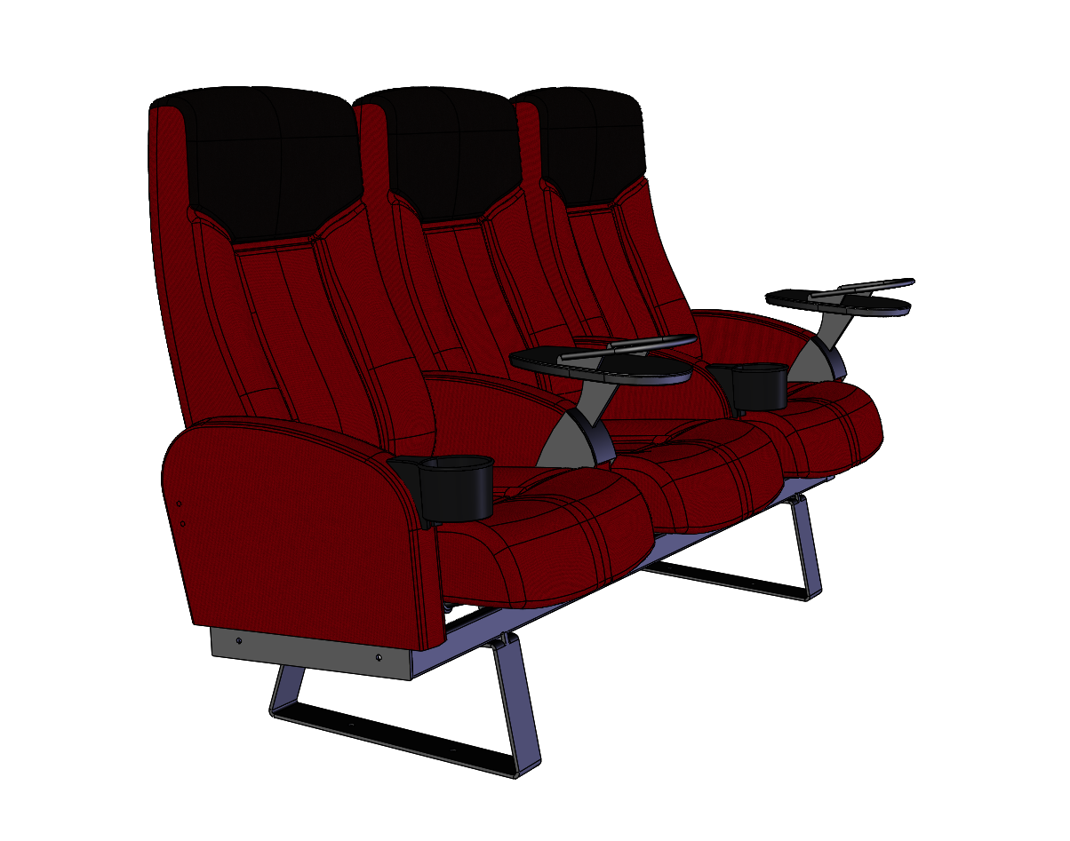 Skeie Sonate Recliner - Table with railing every second seat (01)